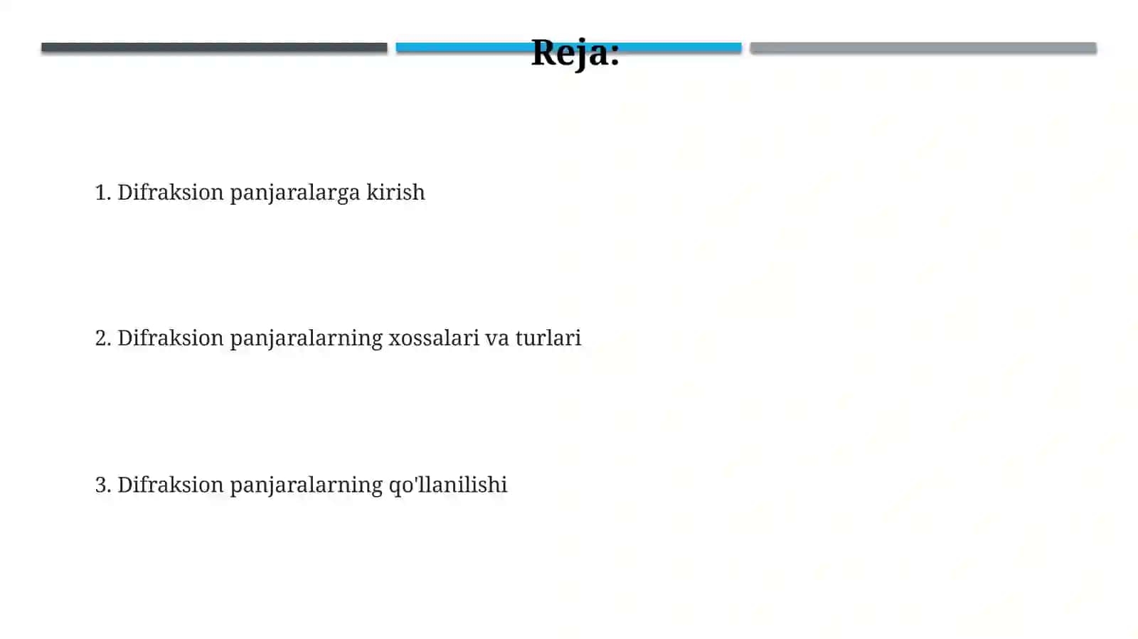 Diffiraksion panjaralar va ularning qo'llanilishi 2