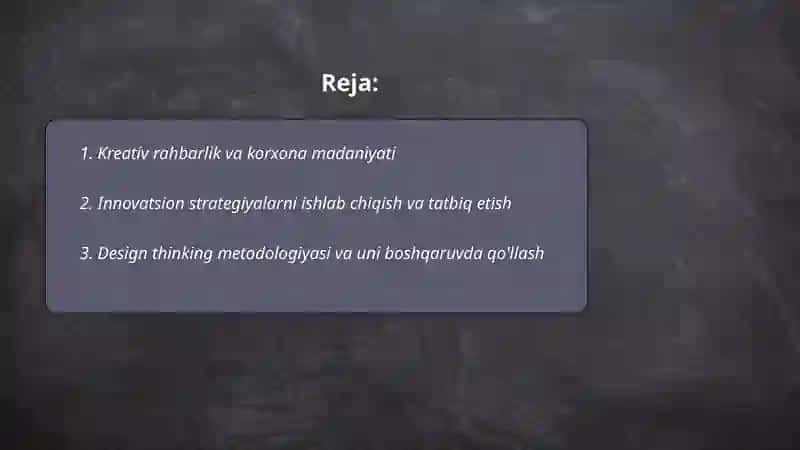 Korxonani boshqarishda kreativ fikrlash 2