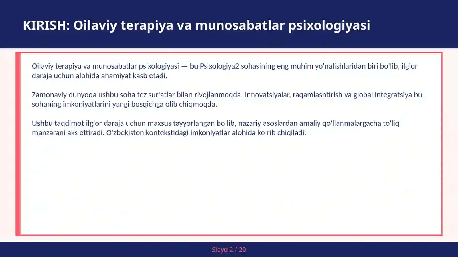 OILAVIY TERAPIYA VA MUNOSABATLAR PSIXOLOGIYASI 2