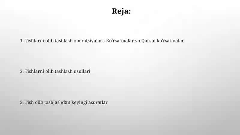 Tish olish operatsiyalari 2