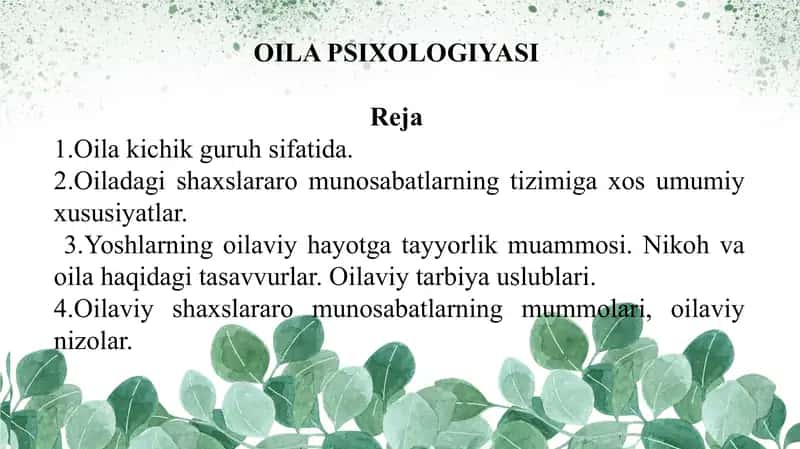 Oila Psixologiyasi 2