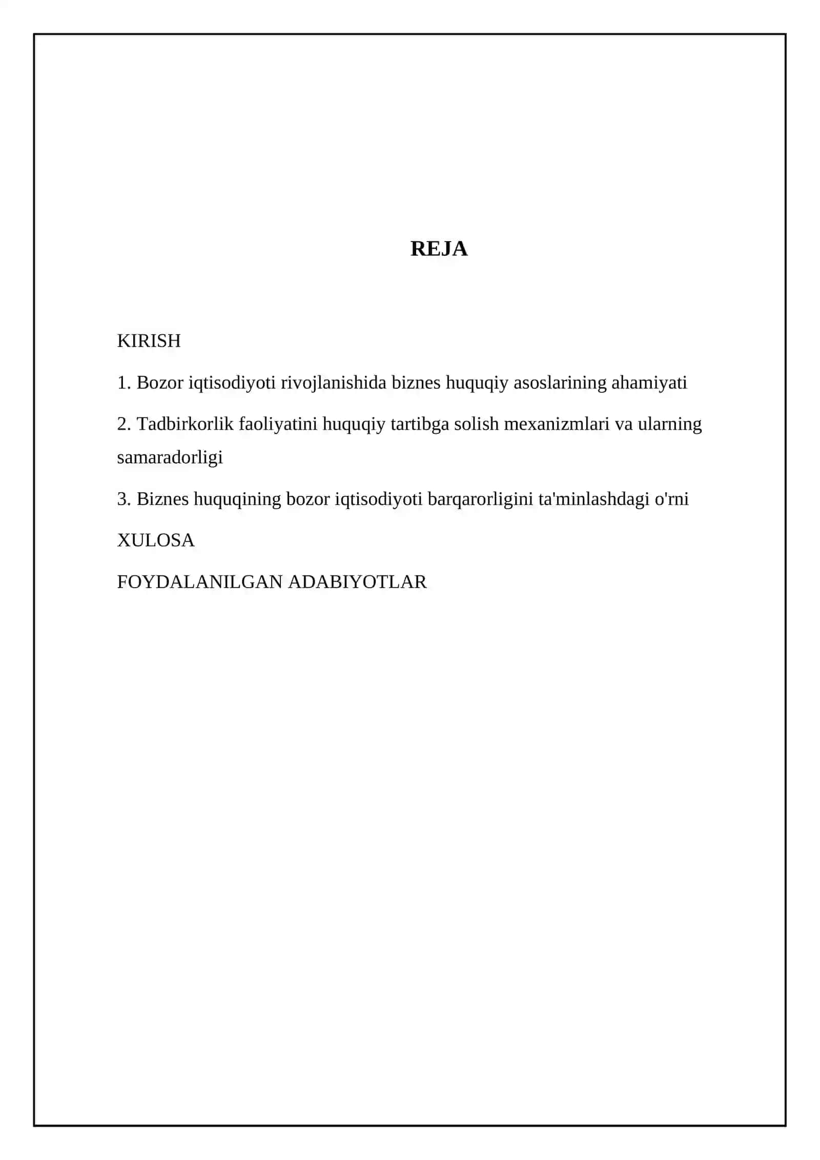 Bozor iqtisodiyoti shakllanishi sharoitida biznes huquqining roli 2