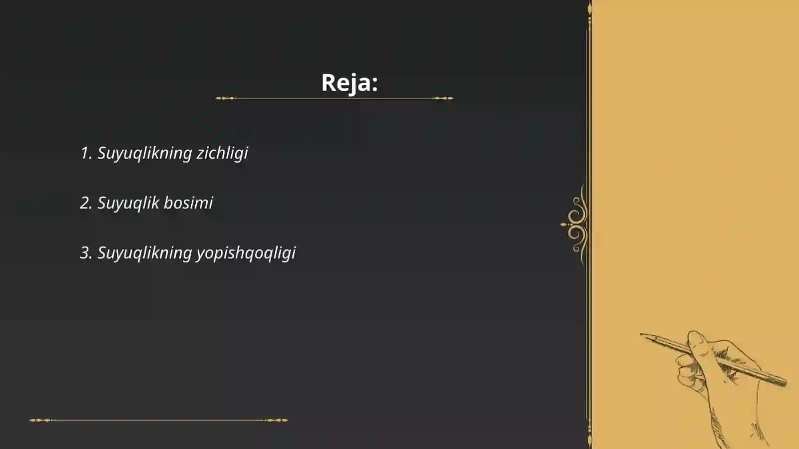 Suyuqlikning mexanik xossalari 2