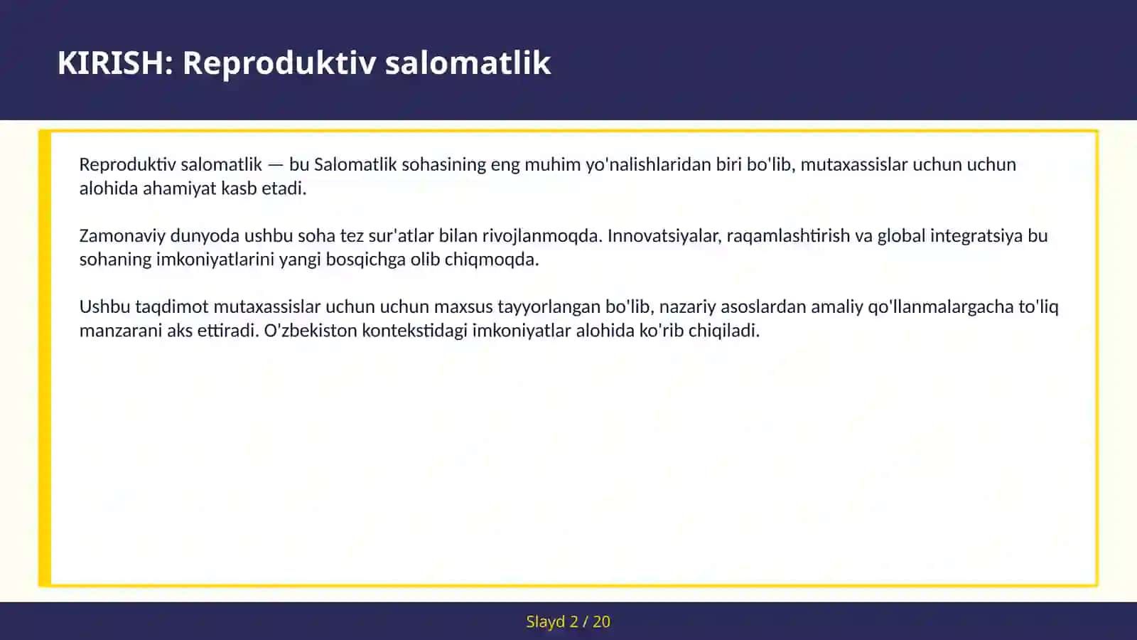 Reproduktiv salomatlik 2