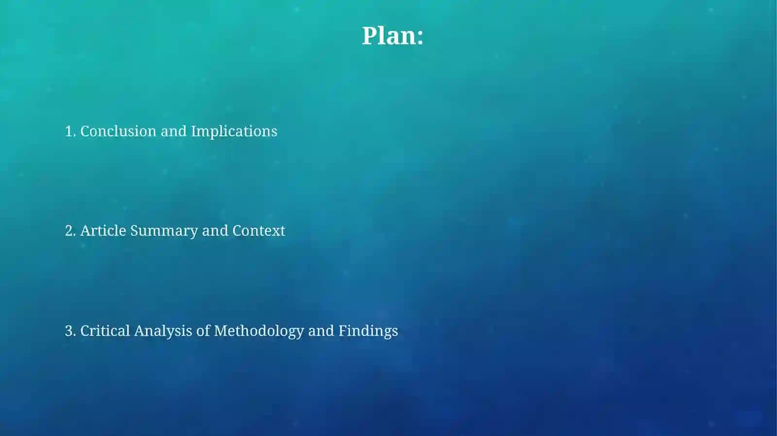 Critical review of science article 2
