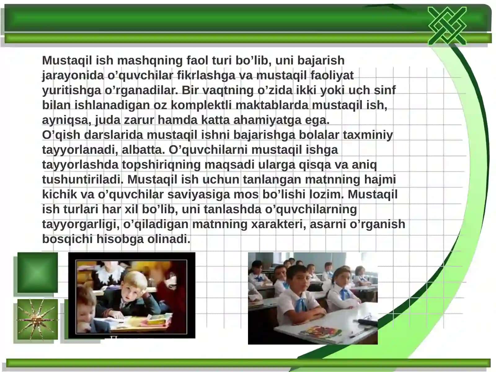 O’qish darslarida mustaqil ishlar 2