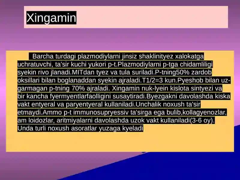 Sodda jonivorlarga qarshi dori vositalar 2