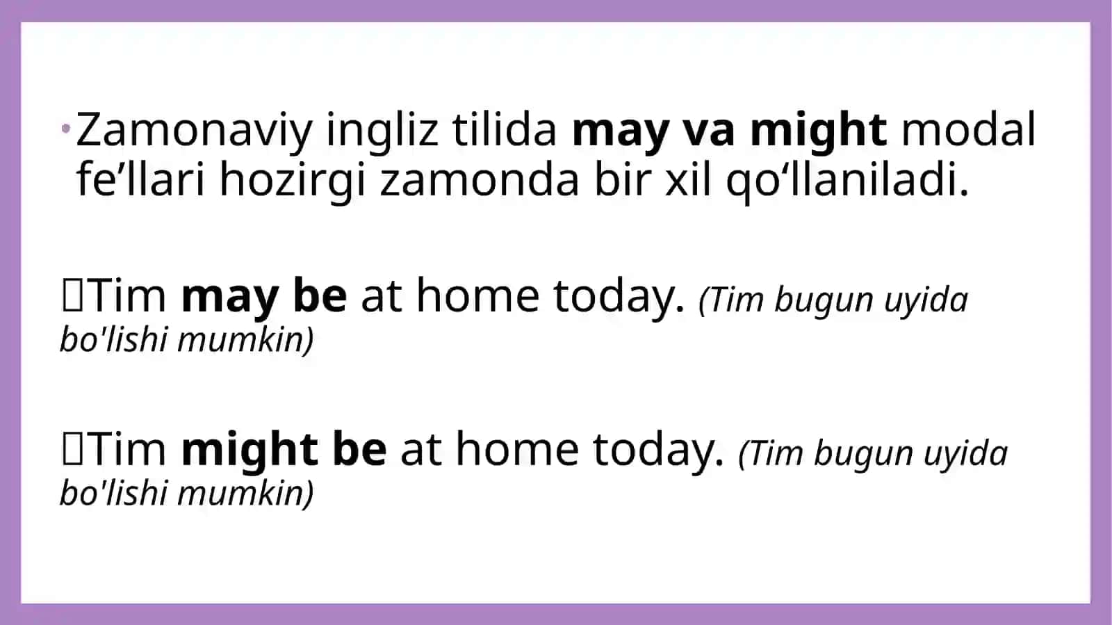 Modal fe’lmay / might 2
