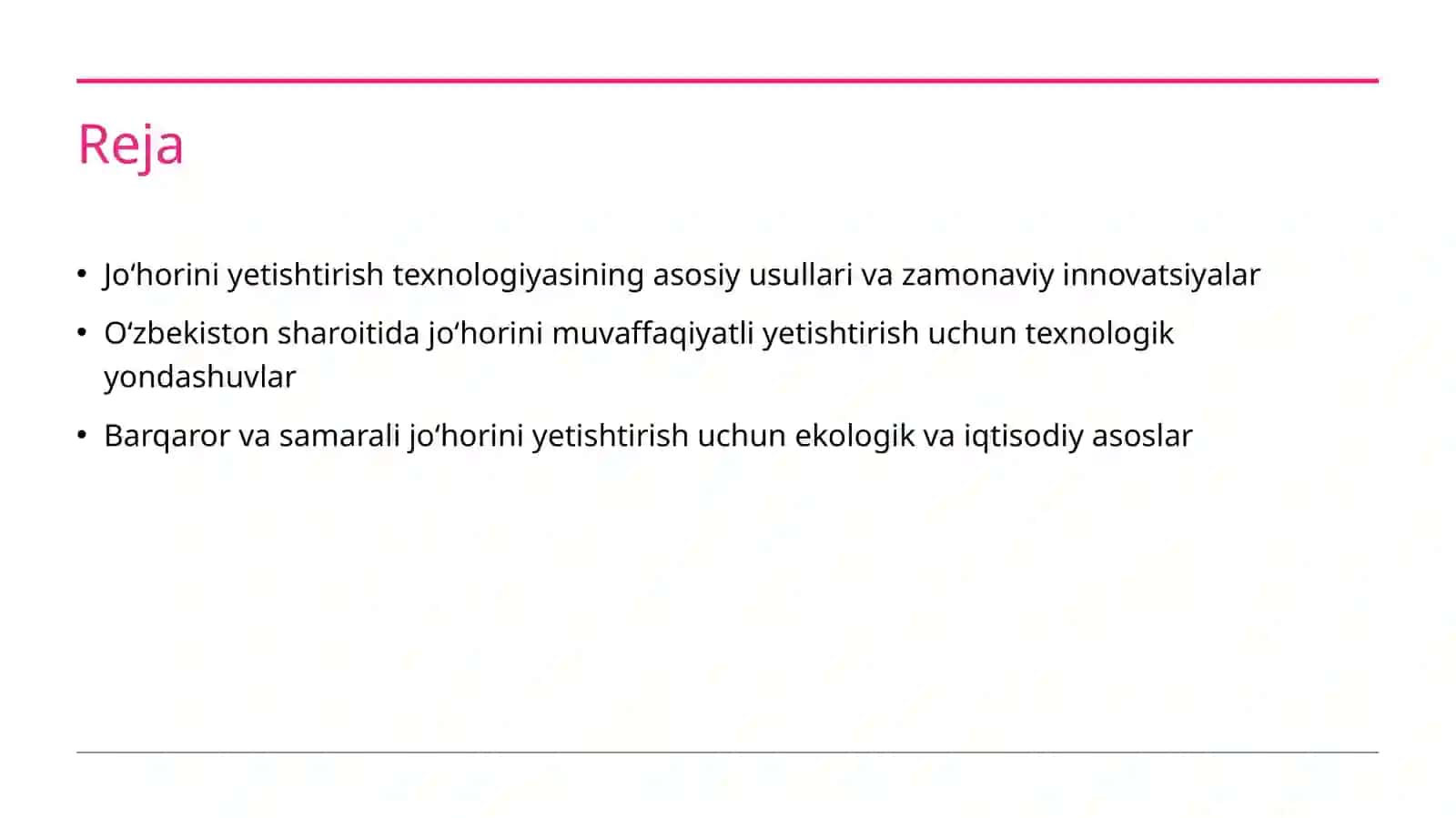 Joʻhorini yetishtirish texnologiyasi 2