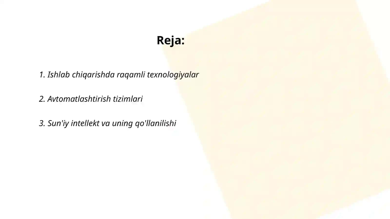 Ishlab chiqarishda texnologiyalar 2