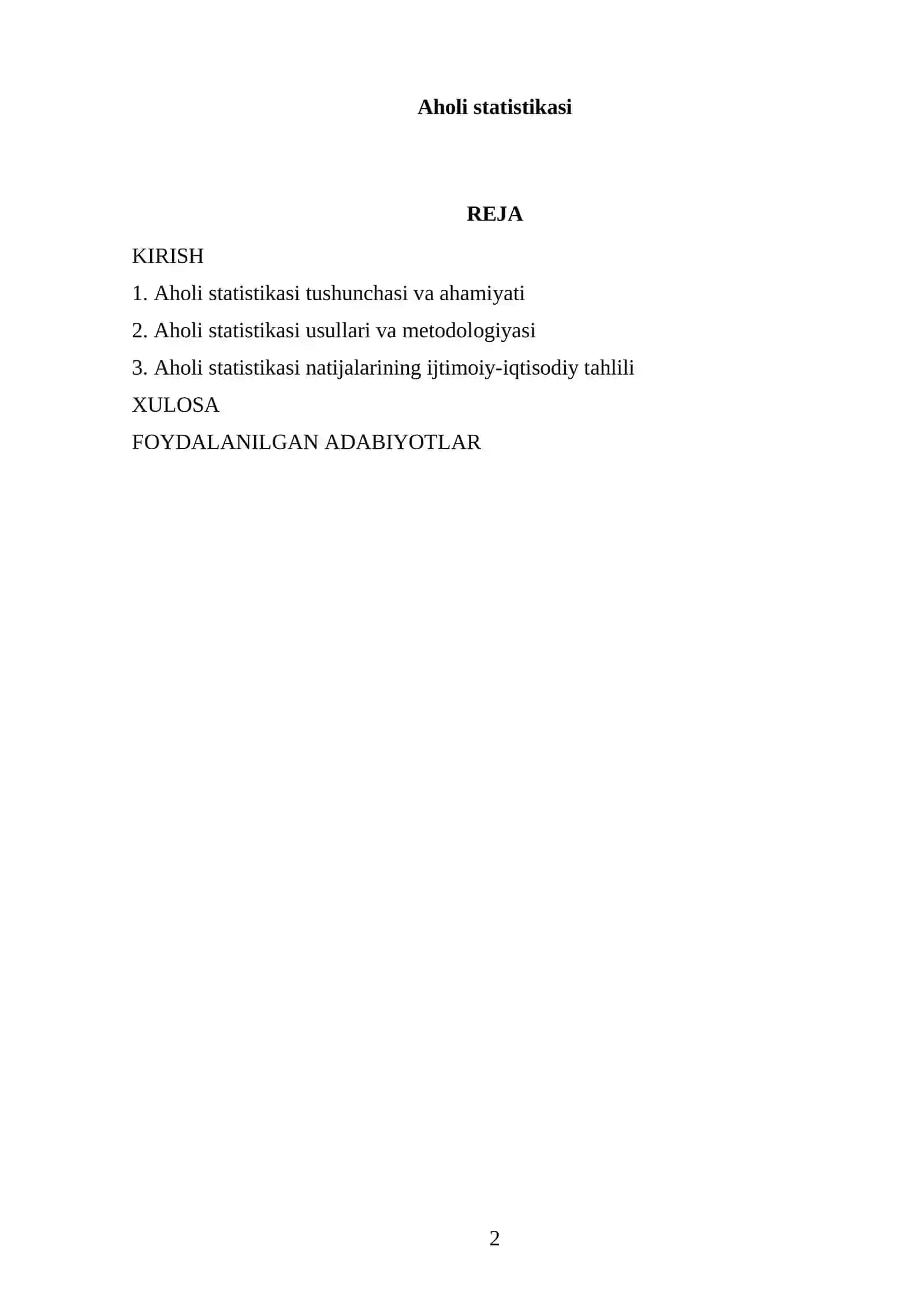 Aholi statistikasi 2