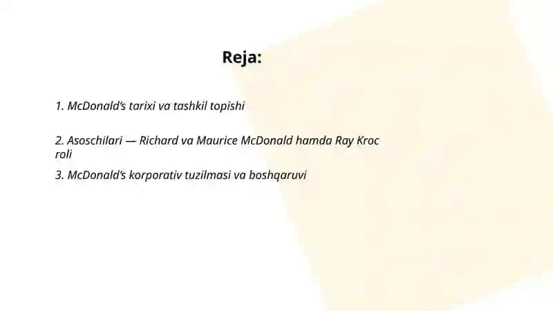 McDonald’s Corporation haqida 2