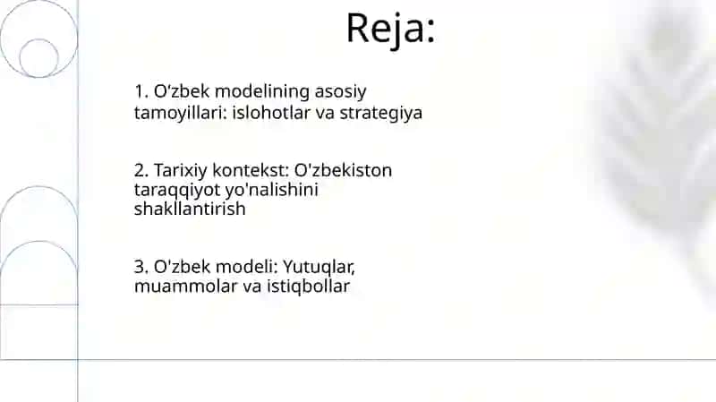 O'zbek modeli: Yutuqlar, muammolar va istiqbollar 2