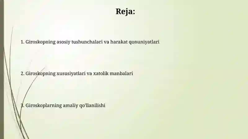 Giroskopning elemtlar nazariyasi 2