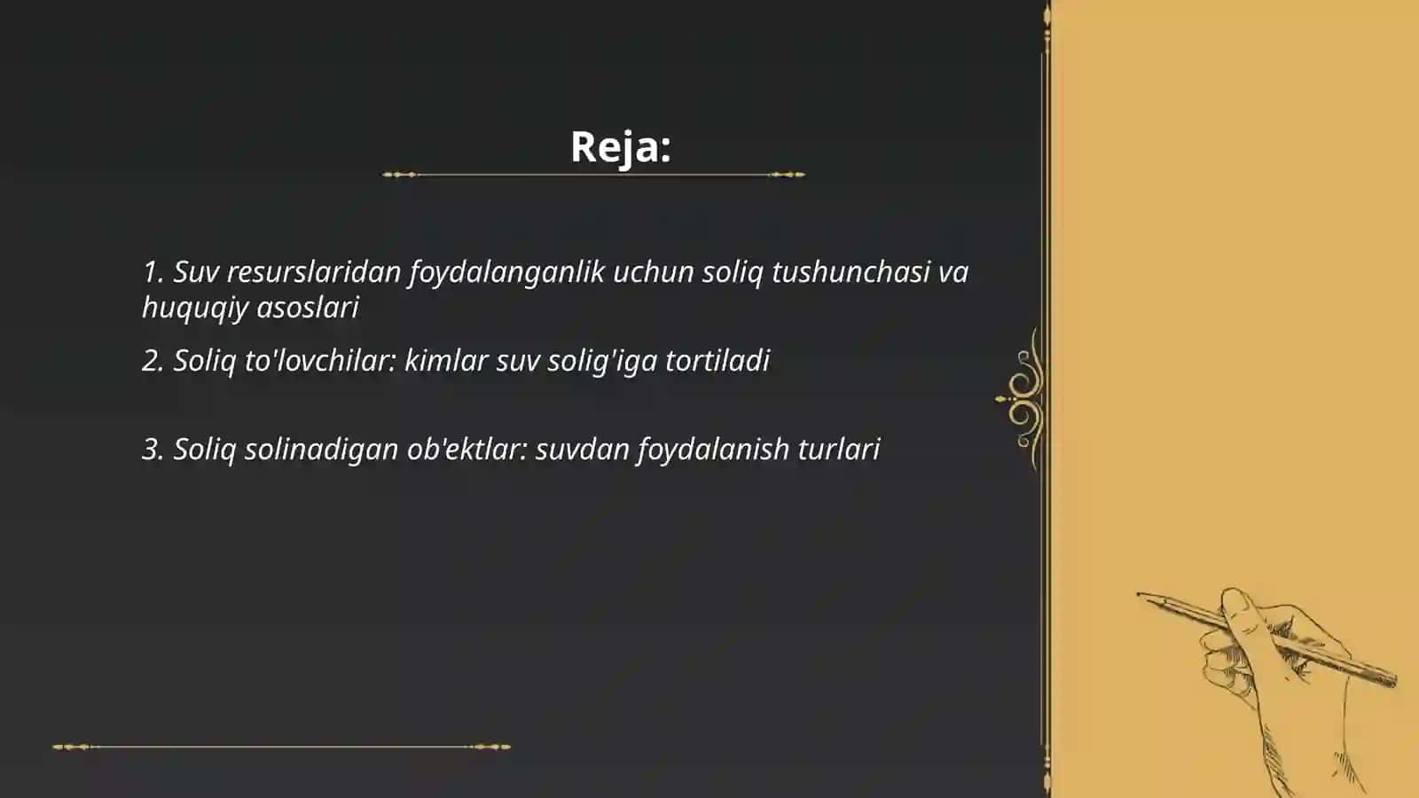 Suv resurslaridan foydalanganlik uchun soliq 2
