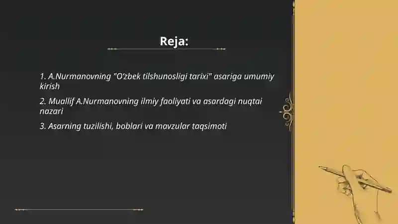 A.Nurmanovning "Oʻzbek tilshunosligi tarixi" asari 2