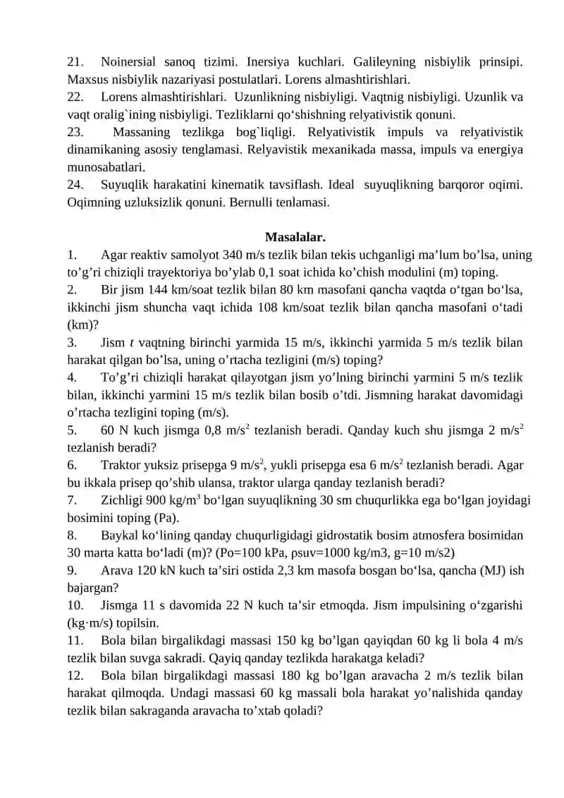 Fizika fanidan elektron darslar 2