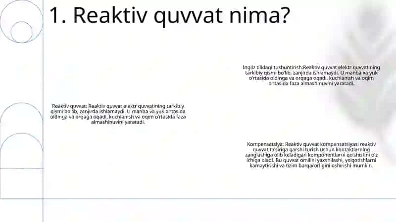 Reaktiv Quvvat Tushunchasi 2