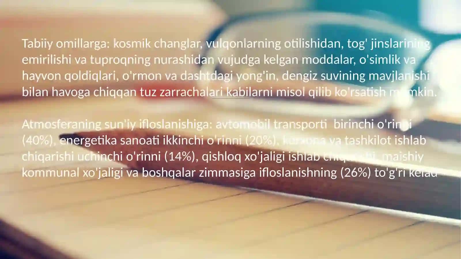 Atmosfera va uning o'zgarishlari 2