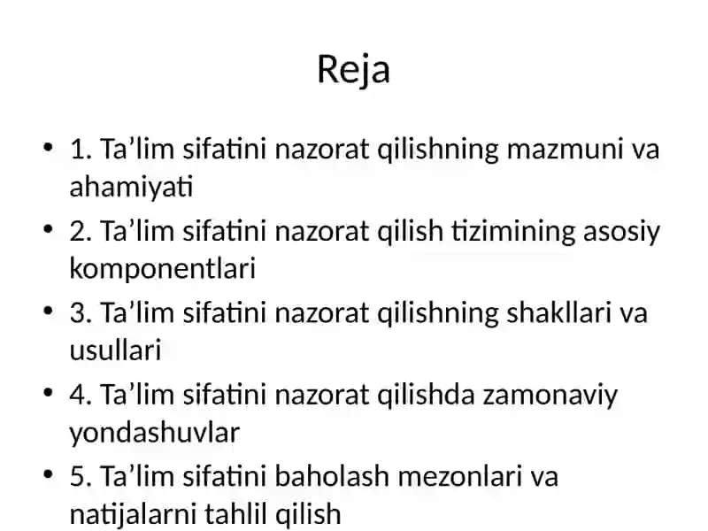 Ta'lim sifatini nazorat qilish va uning turlari 2