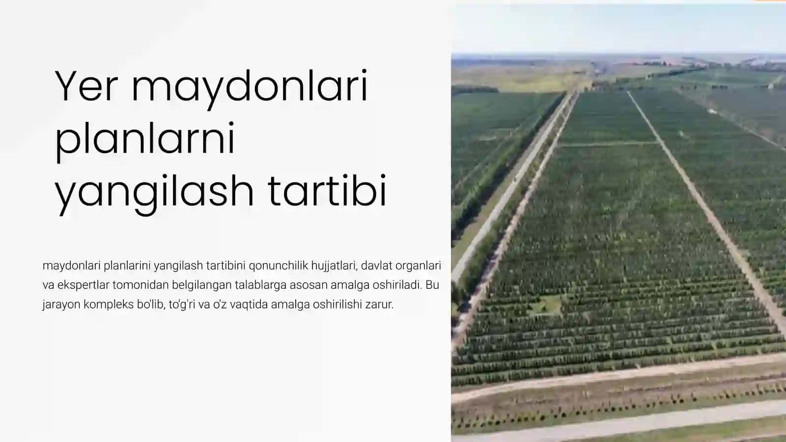 YER MAYDONLARI PLANLARNI YANGILASH TARTIBI QANDAY AMALGA OSHIRISH 2
