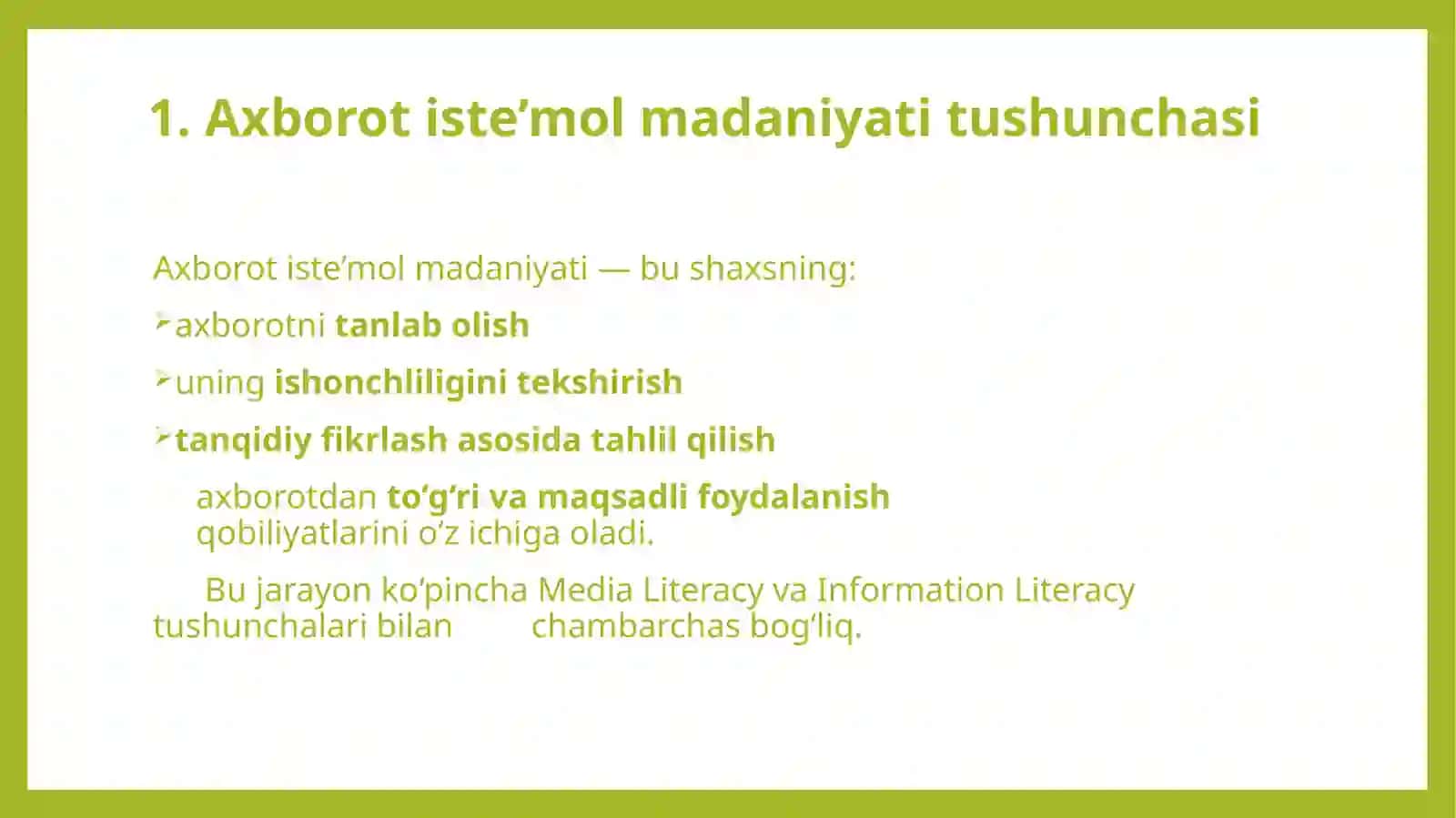 O’quvchilarda axborot iste’mol madaniyati nishalantirish 2