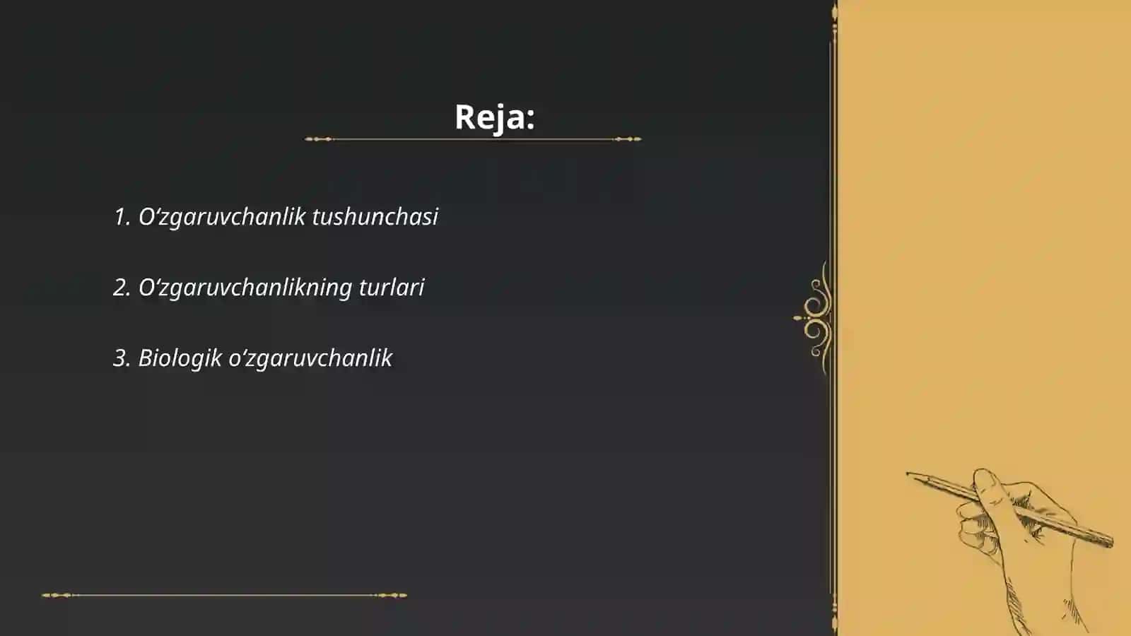Oʻzgaruvchanlik va uning hillari 2
