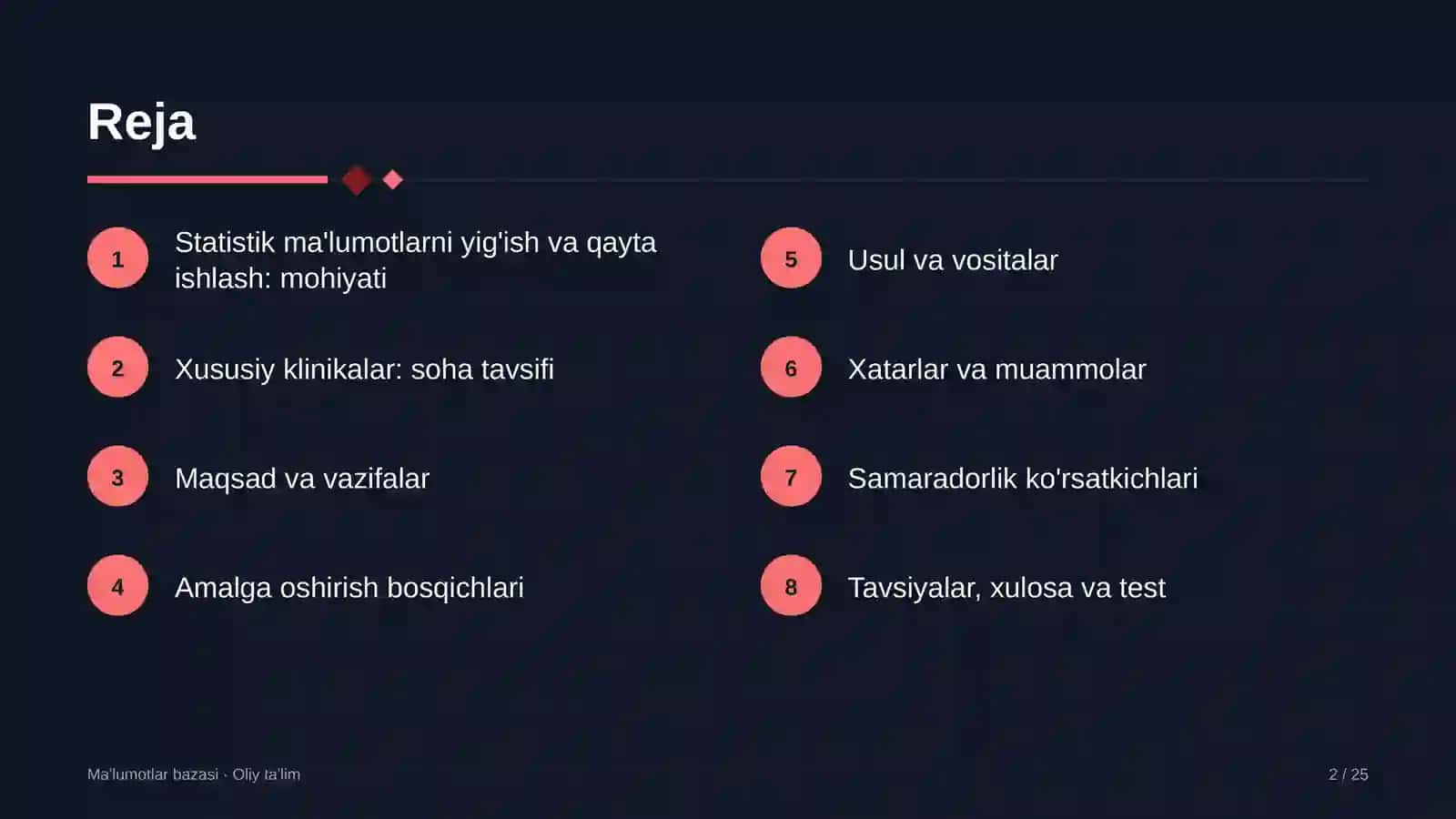 Xususiy klinikalarda statistik ma'lumotlarni yig'ish va qayta ishlash 2