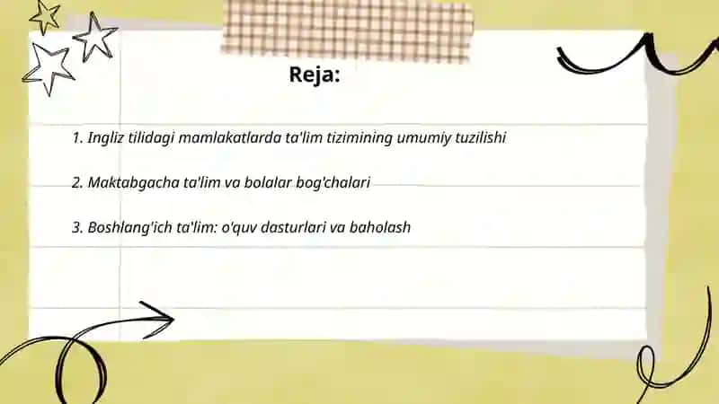 Ingliz tilidagi mamlakatlarda ta'lim tizimi 2