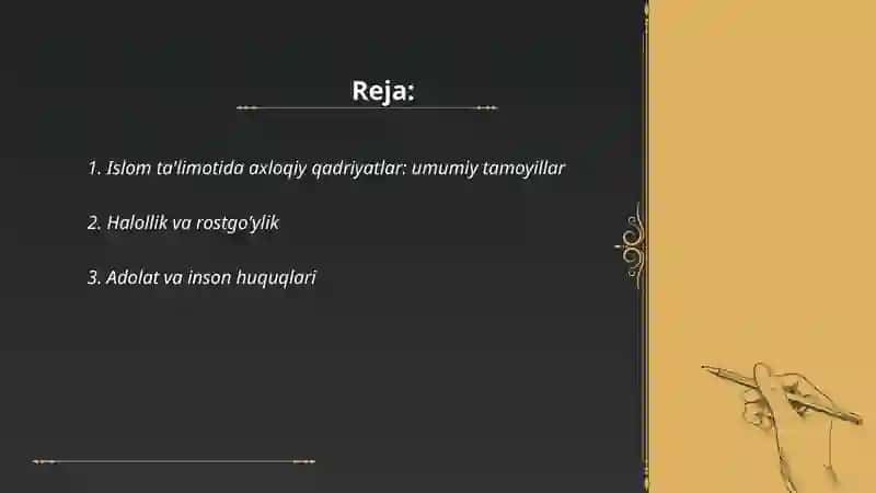 Islom ta'limotida axloqiy qadriyatlar 2