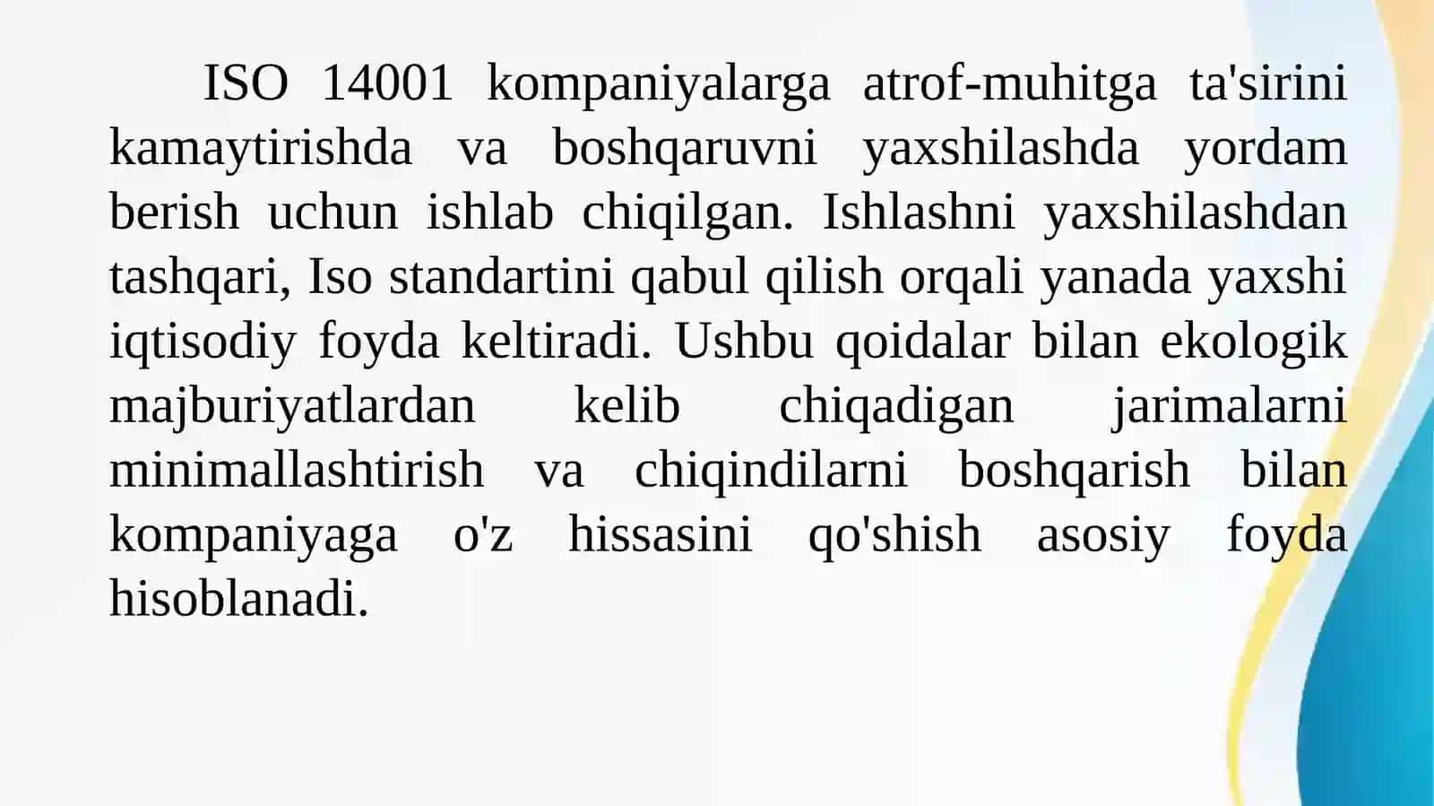 ISO 14001 atrof-muhitni boshqarish tizimining afzalliklari 2