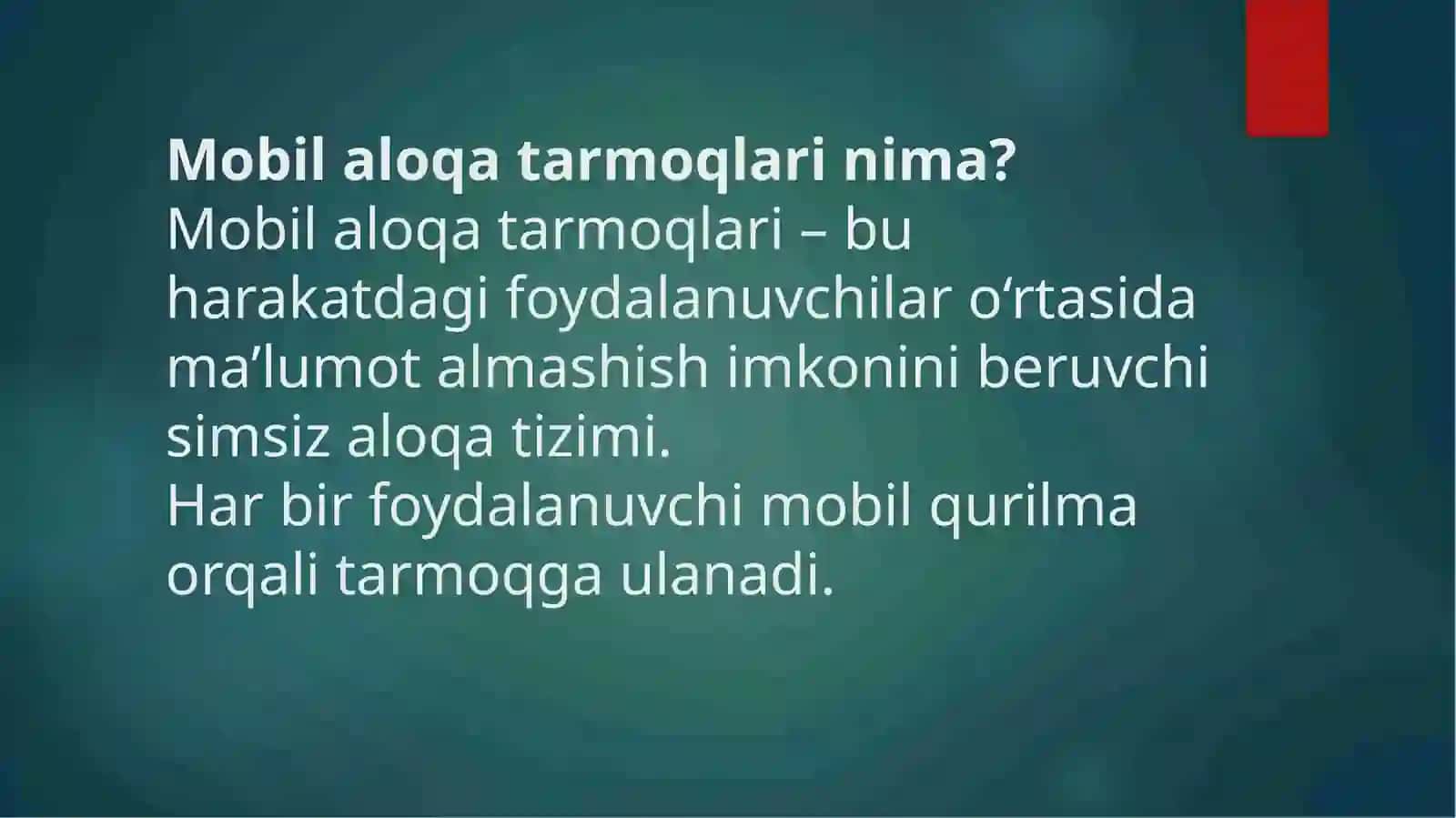 Mobiltarmoqlarivaularningtexnologiyalari 2