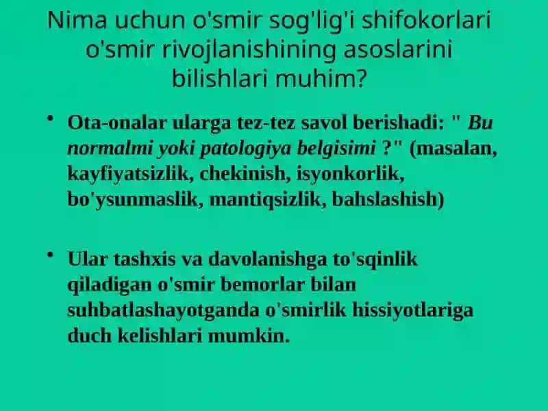 Ilk o'smirlik davrining psixologik xususiyatlari 2