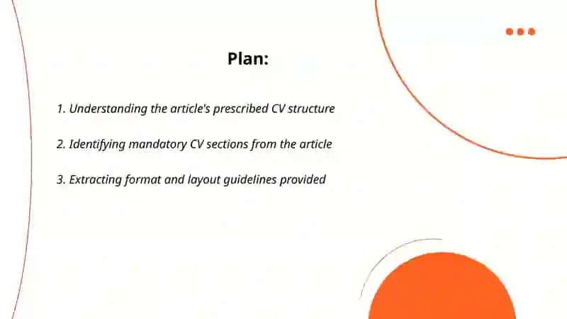 CV Structure and Format Guidelines 2
