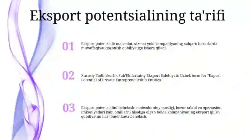 Xususiy Tadbirkorlik Sub'Ektlarining Eksport Salohiyati 2