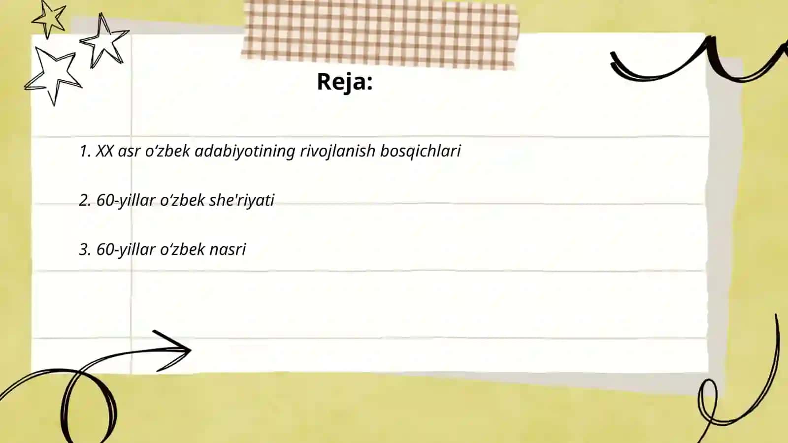 XX asrning 60-80 yillari adabiyoti 2
