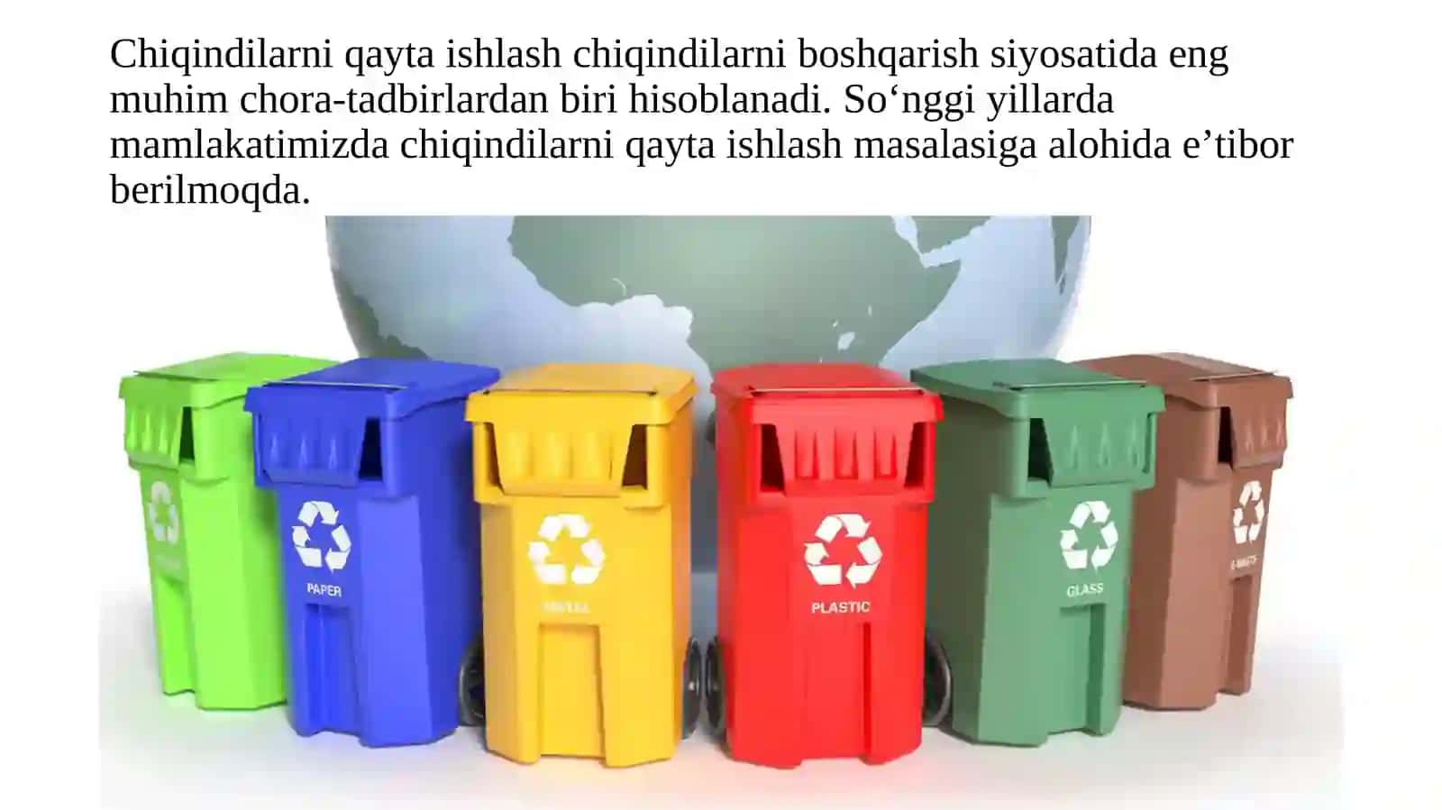 Chiqindilarni boshqarish:ajratish, qaytaishlash va utilizatsiya 2