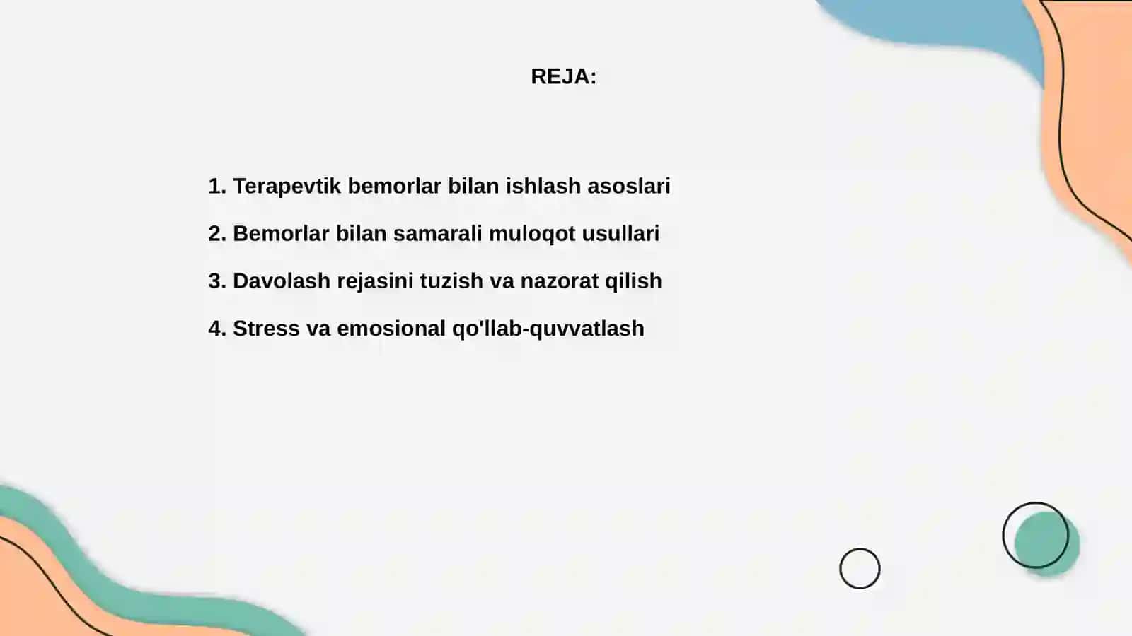 Terapevtik bemorlar bilan ishlash 2