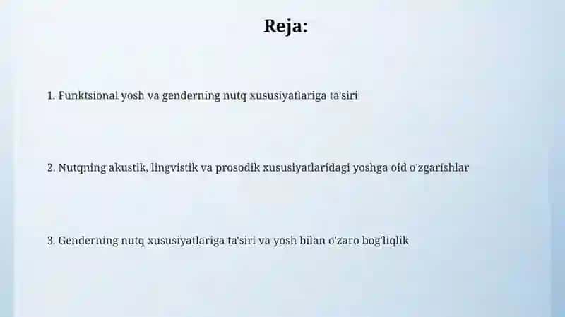 Nutqning funksional yosh va jins jihatidan xoslanishi 2