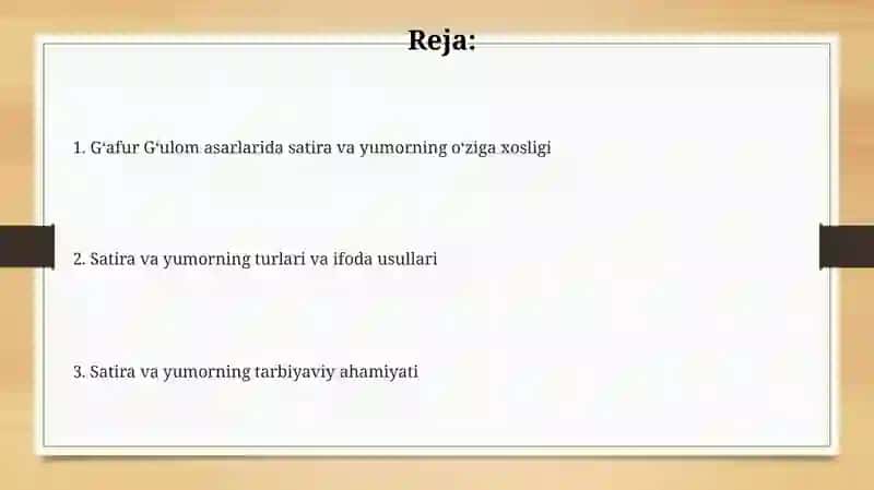 Gʻafur Gʻulom asarlarida satira va yumor 2