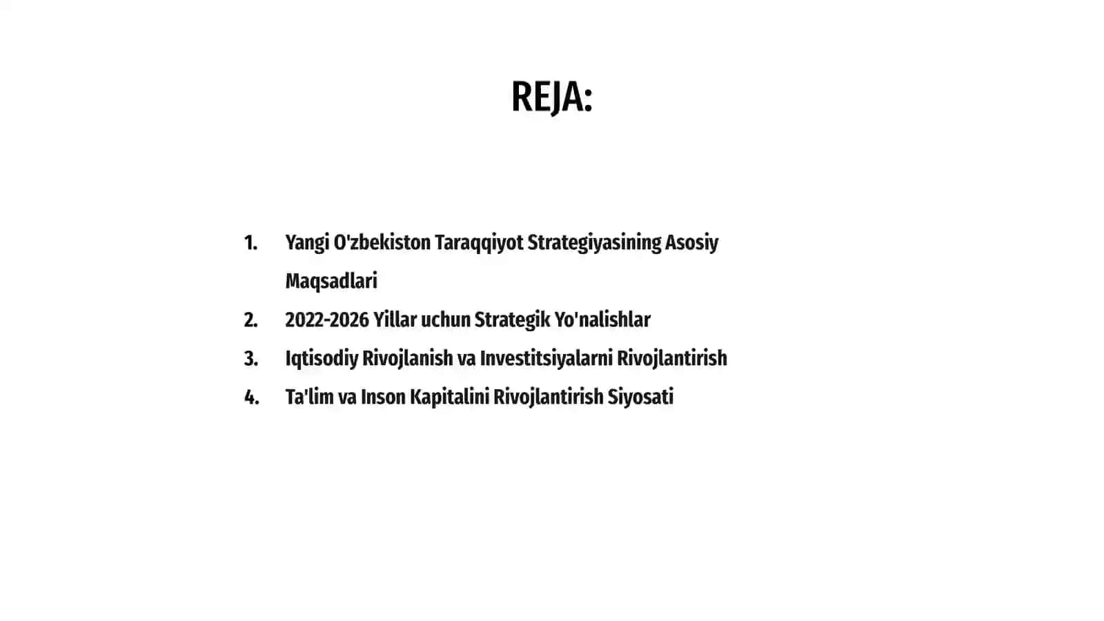 Yangi O'zbekiston Taraqqiyot strategiyasi 2