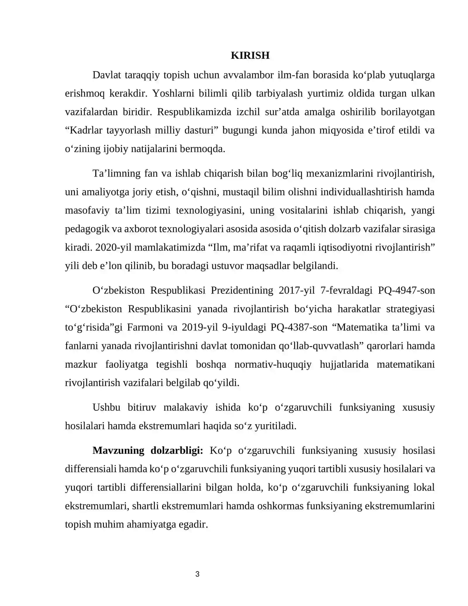 Ko‘p o‘zgaruvchili funksiyaning xususiy hosilalari va differensiallari 2