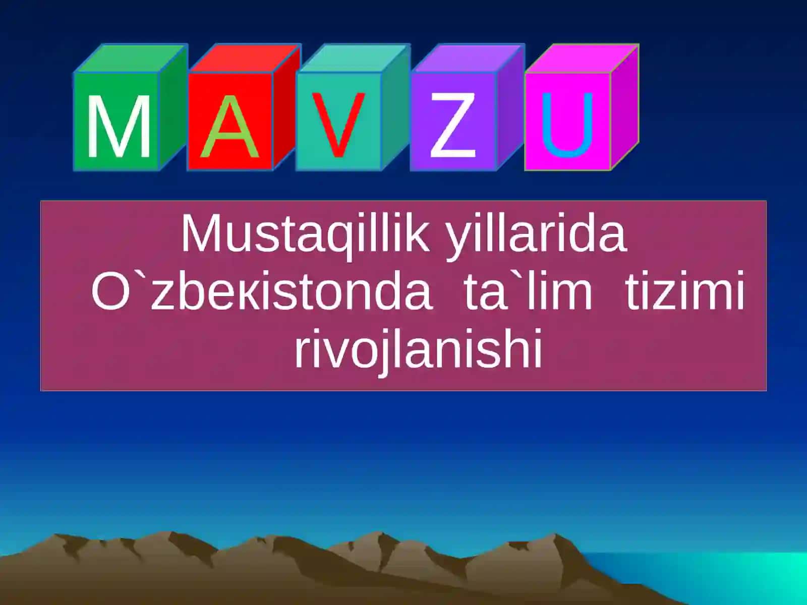 КADRLAR TAYYORLASHNING MILLIY MODELI 2