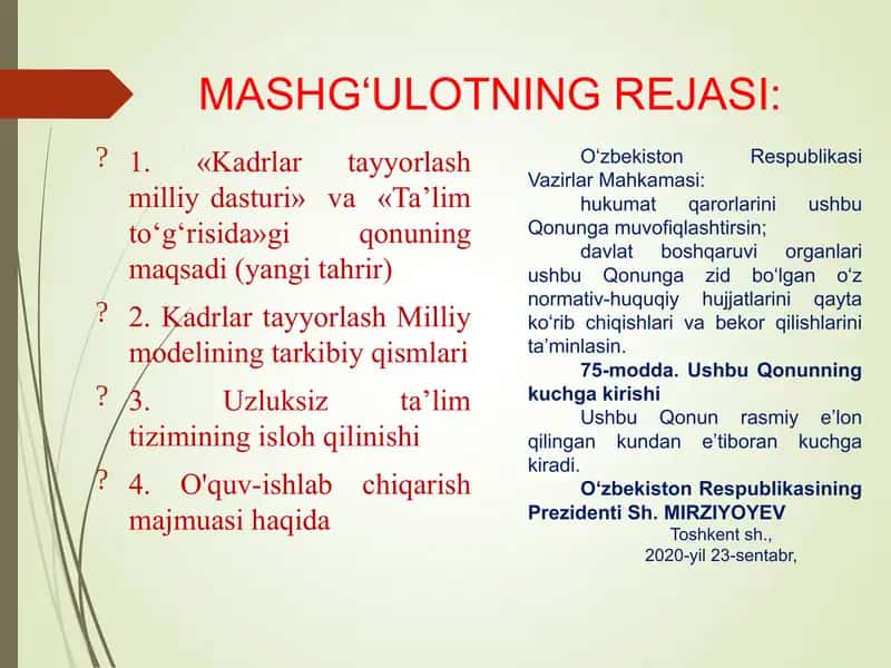 Ta'lim tizimini rivojlantirishning konseptual asoslari 2