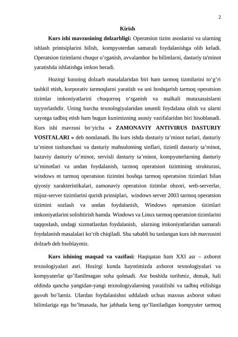 Zamonaviy antivirus dasturiy vositalari 2