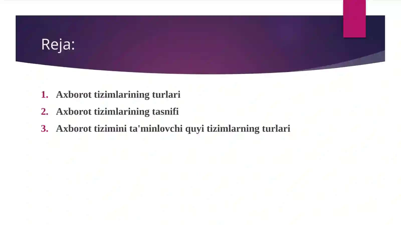 Axborot tizimlarining turlari 2