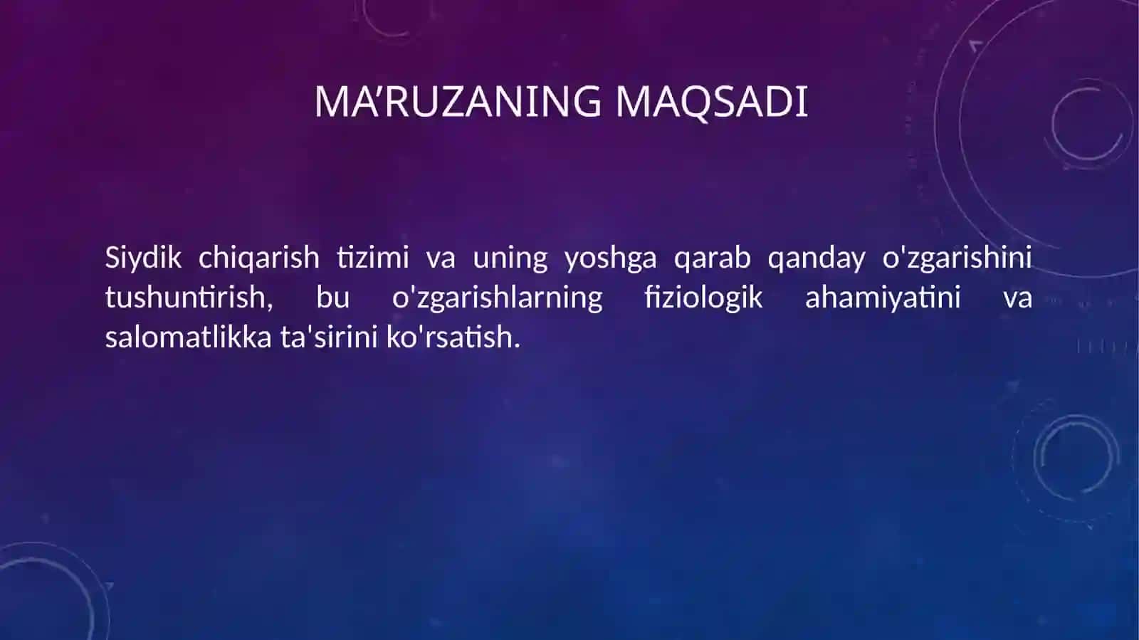 Siydikchiqarish tizimi 2