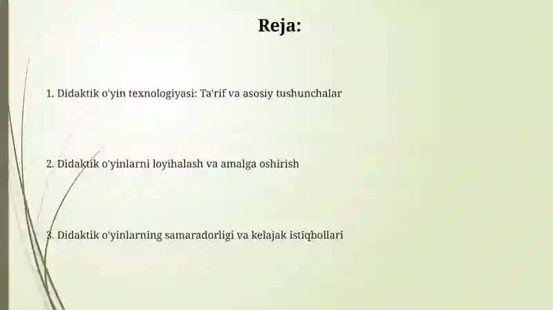 Didaktik o'yin texnologiyasi 2