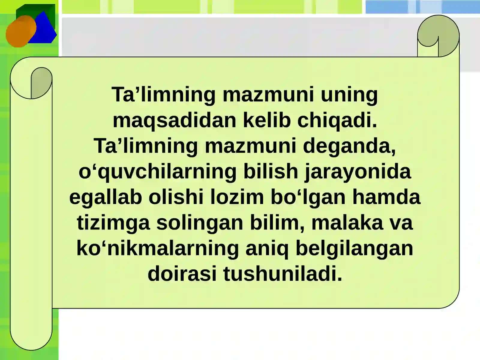 Ta’limning  mazmuni 2