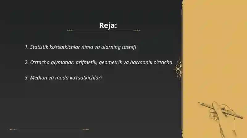 Statistik koʻrsatkichlar 2